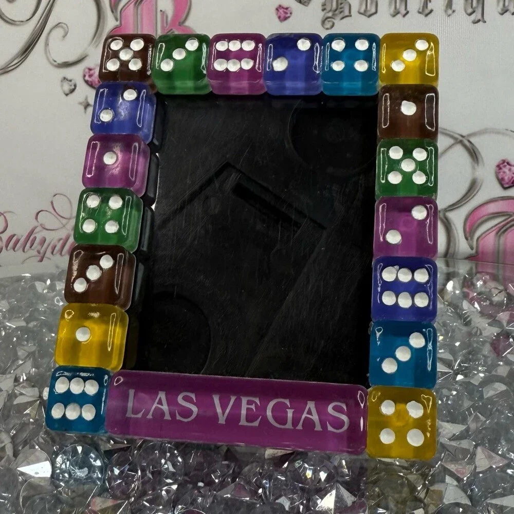 Las Vegas picture frame magnet dual use Dice Decorative Photo Frame